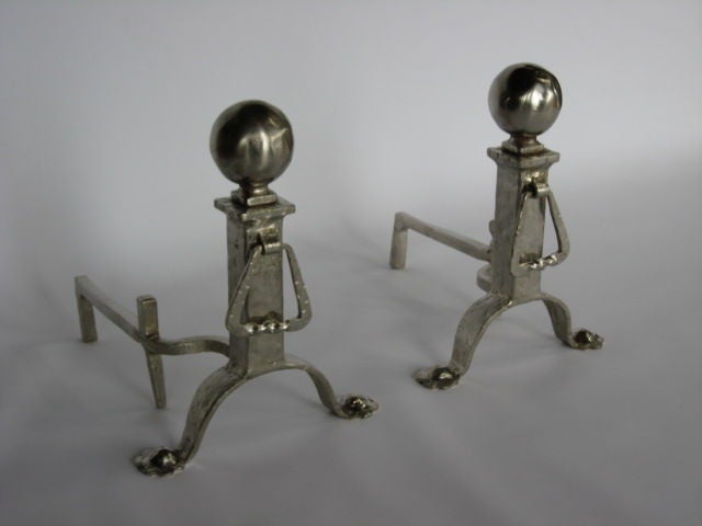 Frisman Vintage A Pair of Impressive Andirons
