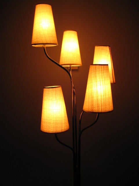 Frisman Vintage A Five Arm Tree Form Brass Floorlamp