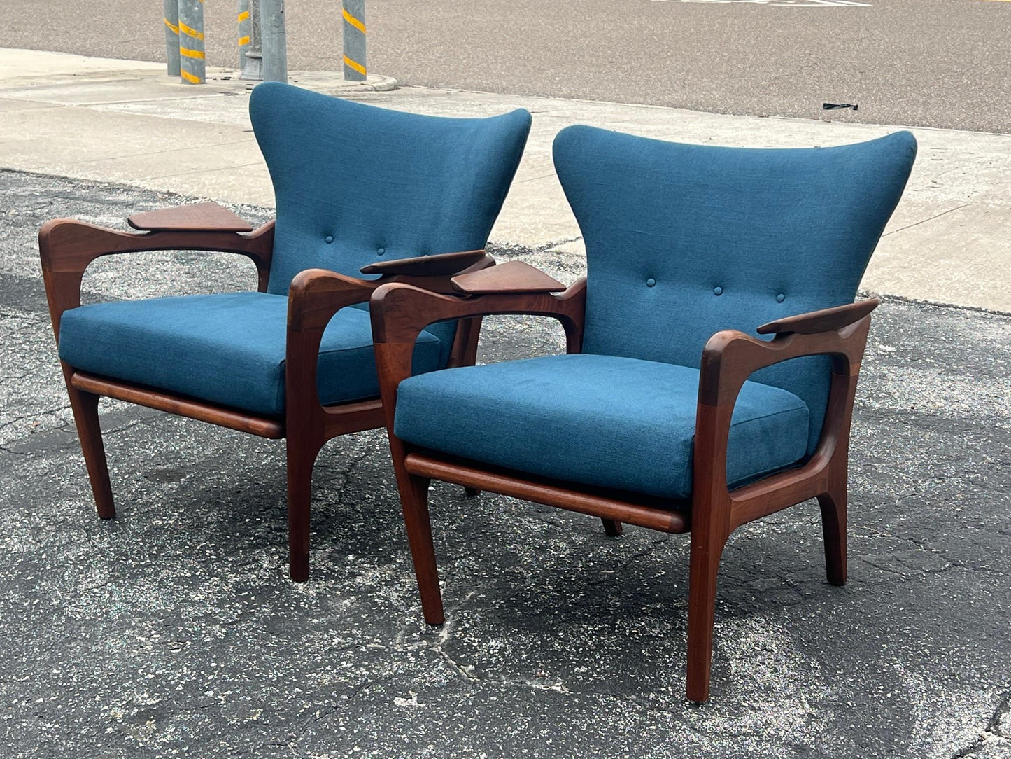 Frisman Vintage A Pair of Classic Adrian Pearsall Armchairs With Angled Arms Ca' 1960's