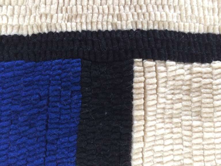 Frisman Vintage Mondrian Hand-Hooked Rug by Louis H.Guidetti