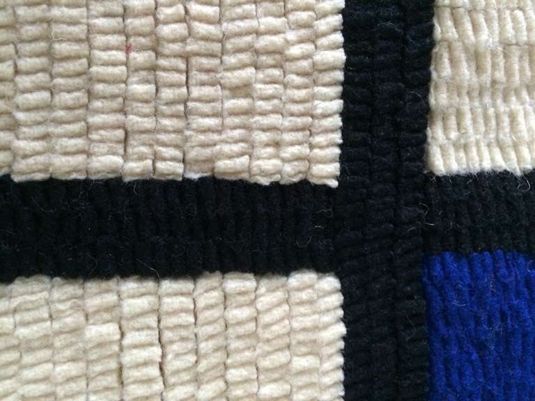 Frisman Vintage Mondrian Hand-Hooked Rug by Louis H.Guidetti