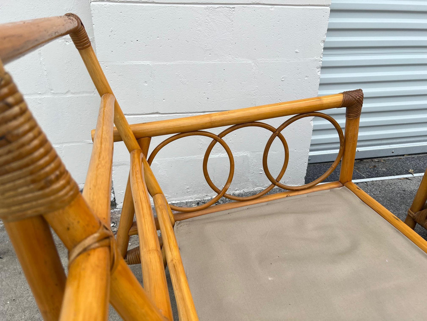 Frisman Vintage A Pair Of Three Seat Rattan Sofas