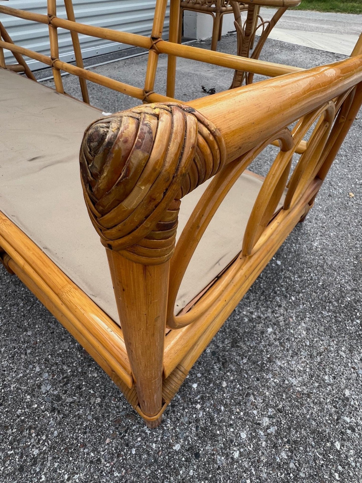 Frisman Vintage A Pair Of Three Seat Rattan Sofas