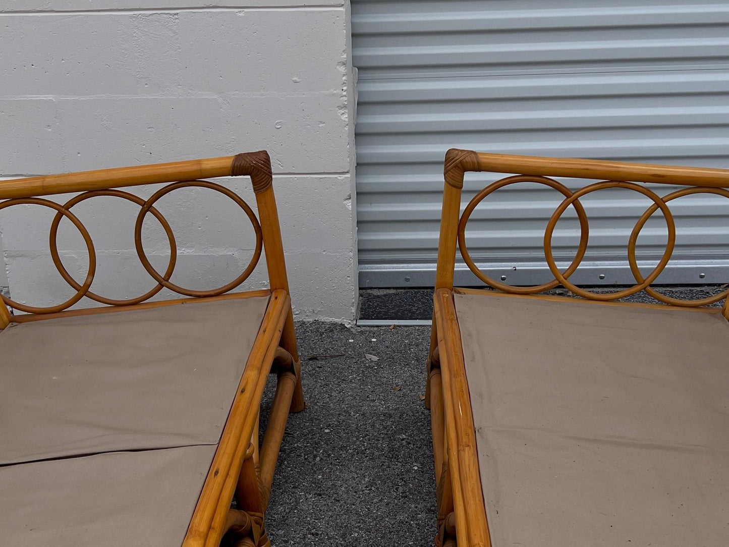 Frisman Vintage A Pair Of Three Seat Rattan Sofas