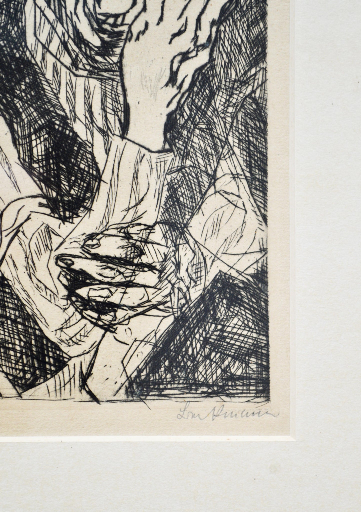 Frisman Vintage Max Beckmann Signed "Strasse II" 1916 German Expressionist Framed Drypoint Print