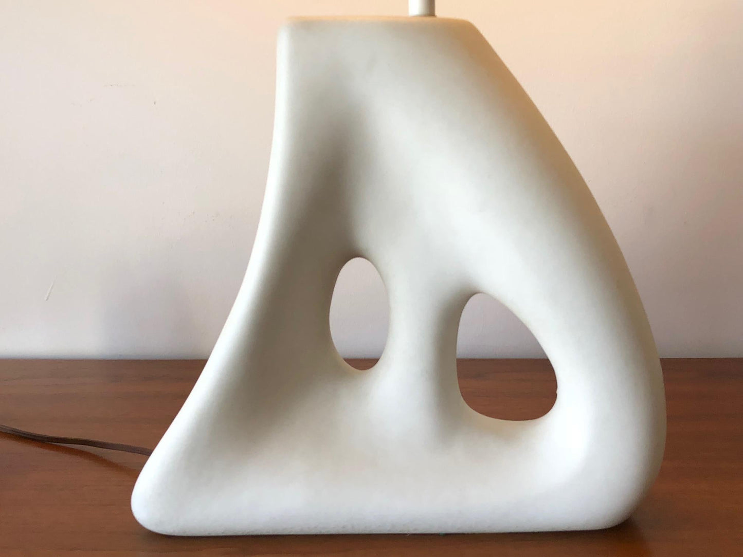 Frisman Vintage Unusual Ceramic Biomorphic Lamp With Original Shade