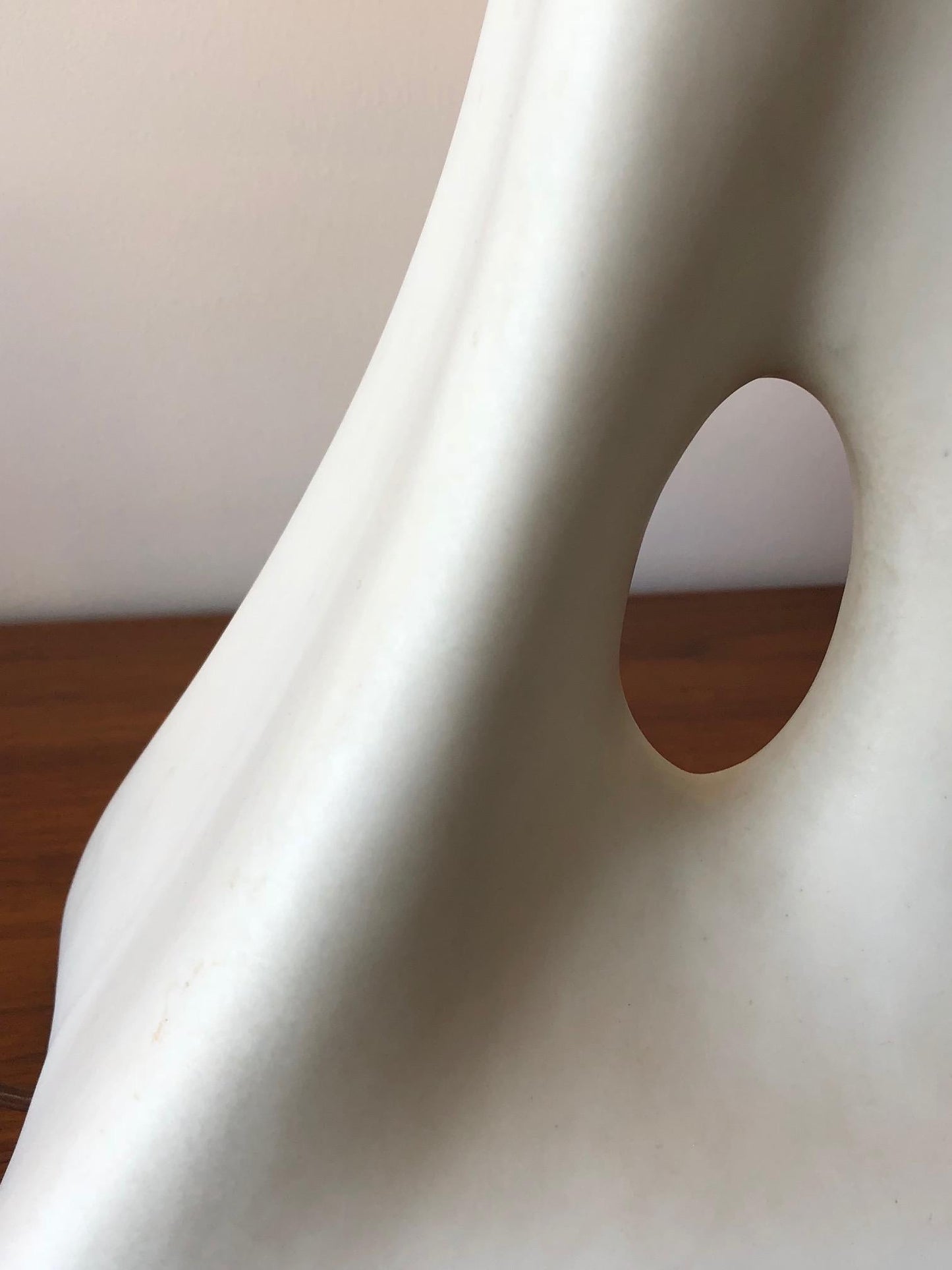 Frisman Vintage Unusual Ceramic Biomorphic Lamp With Original Shade