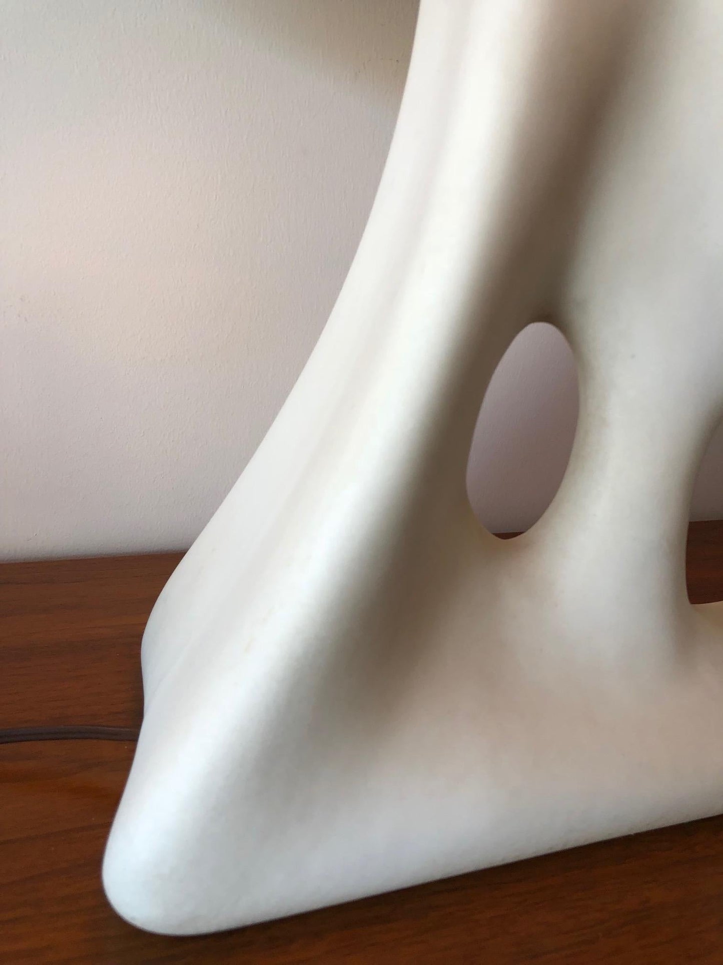 Frisman Vintage Unusual Ceramic Biomorphic Lamp With Original Shade