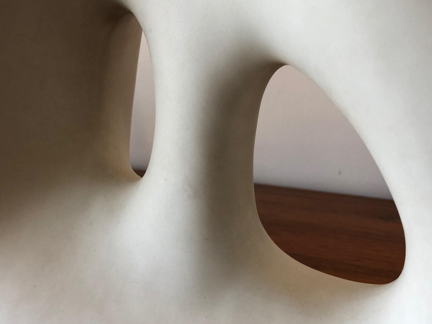 Frisman Vintage Unusual Ceramic Biomorphic Lamp With Original Shade