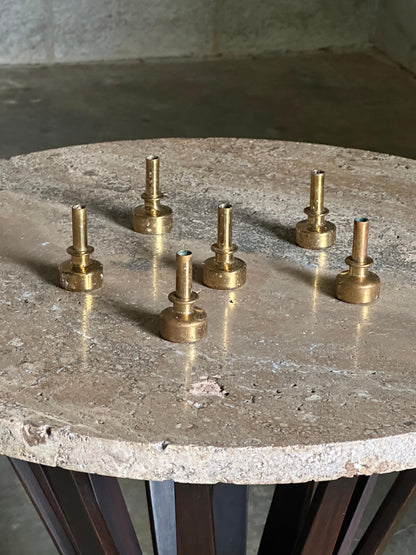 Frisman Vintage Hans Agne Jakobsson Brass Candle Holders, Set of 6