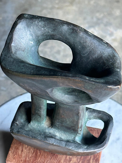 Frisman Vintage Modernist Bronze Sculpture by Bengt Malmquist