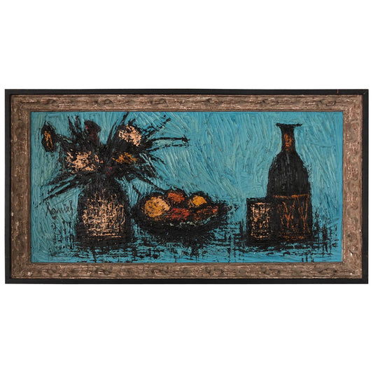 Frisman Vintage Charming Still Life Painting In The Style Of Bernard Buffet