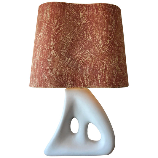 Frisman Vintage Unusual Ceramic Biomorphic Lamp With Original Shade