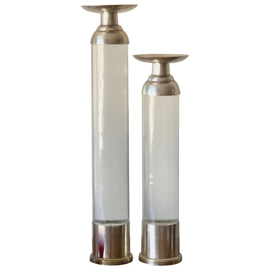 Frisman Vintage Two Lucite Candlesticks