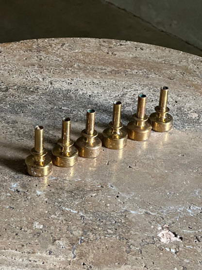 Frisman Vintage Hans Agne Jakobsson Brass Candle Holders, Set of 6