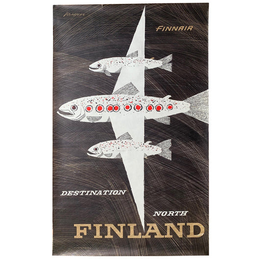 Frisman Vintage Classic Erik Bruun Finnair Vintage Travel Poster, 1958