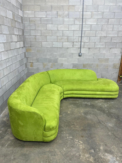 Frisman Vintage Postmodern Serpentine Sectional With Stacked Base