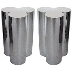 Pair of Stainless Steel Pedestals by Mastercraft