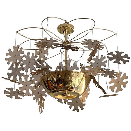 Frisman Vintage Paavo Tynell Chandelier with Snowflakes Model 9065