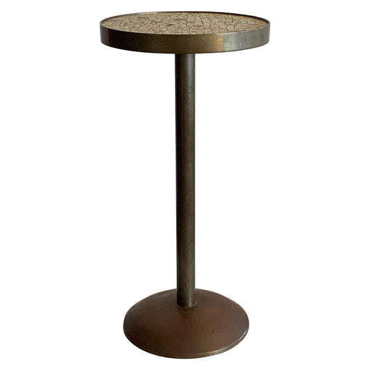 Frisman Vintage Minimalist Bronze Table with Tile Top