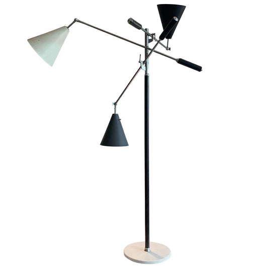 Frisman Vintage Classic Arredoluce Triennale Floor Lamp with White Marble Base