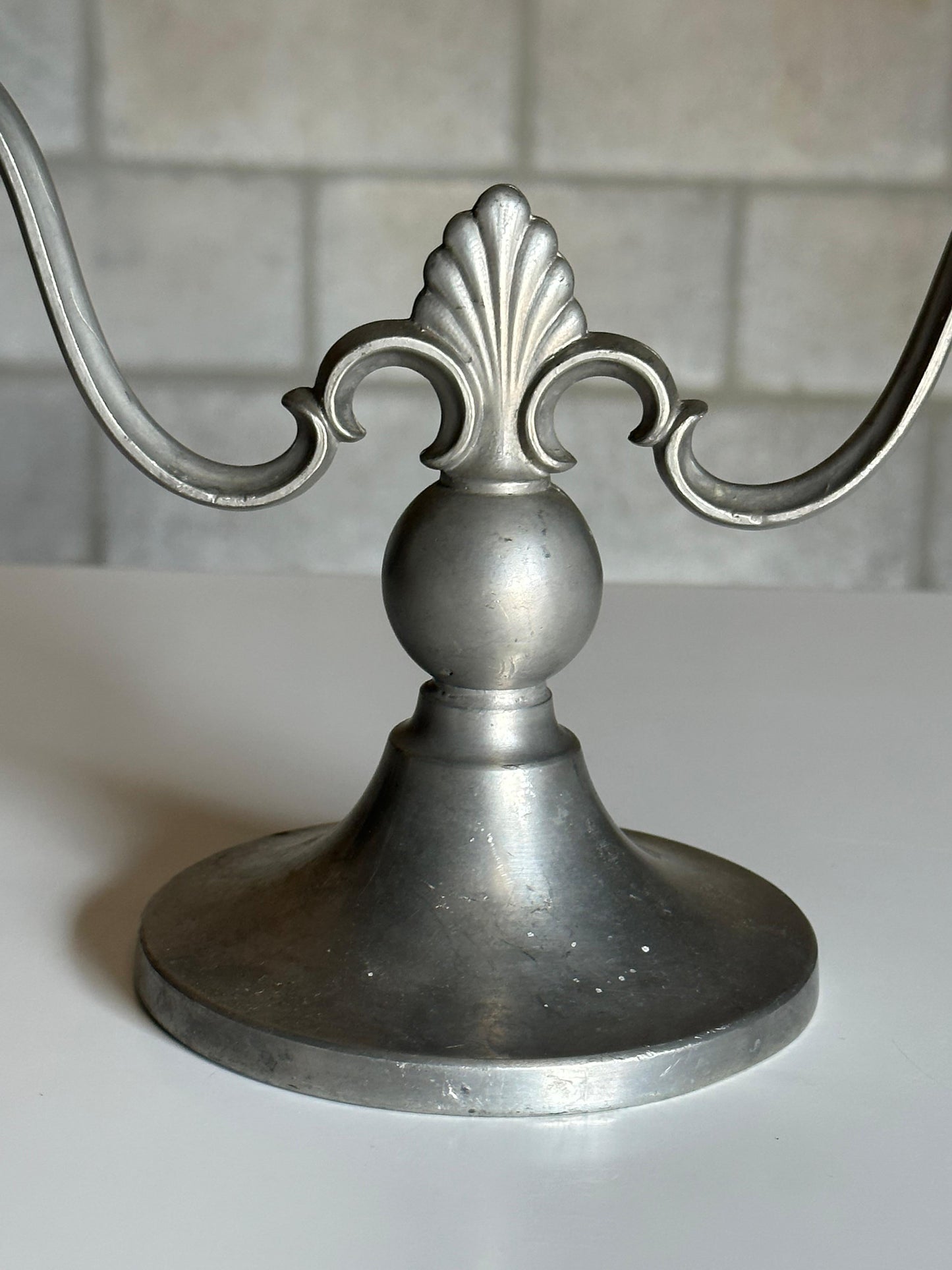 Swedish Grace Candelabras by Firma Svenskt Tenn in Pewter- a Pair