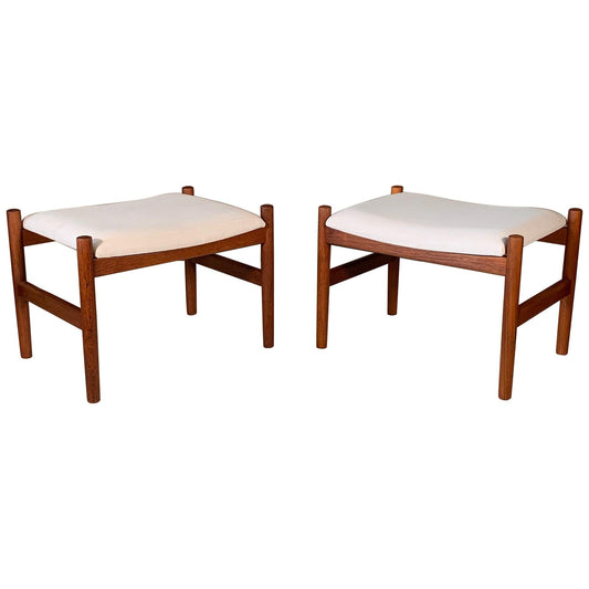 Frisman Vintage Pair of Danish Modern Ottomans by Spottrup