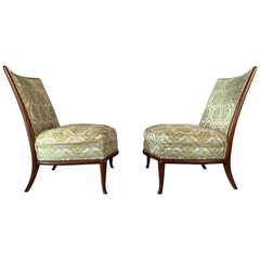 Pair of Unusual Slipper Chairs by T.H. Robsjohn-Gibbings Widdicomb, circa 1950s