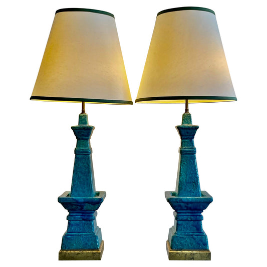 Frisman Vintage Pair of Architectural Bitossi Lamps