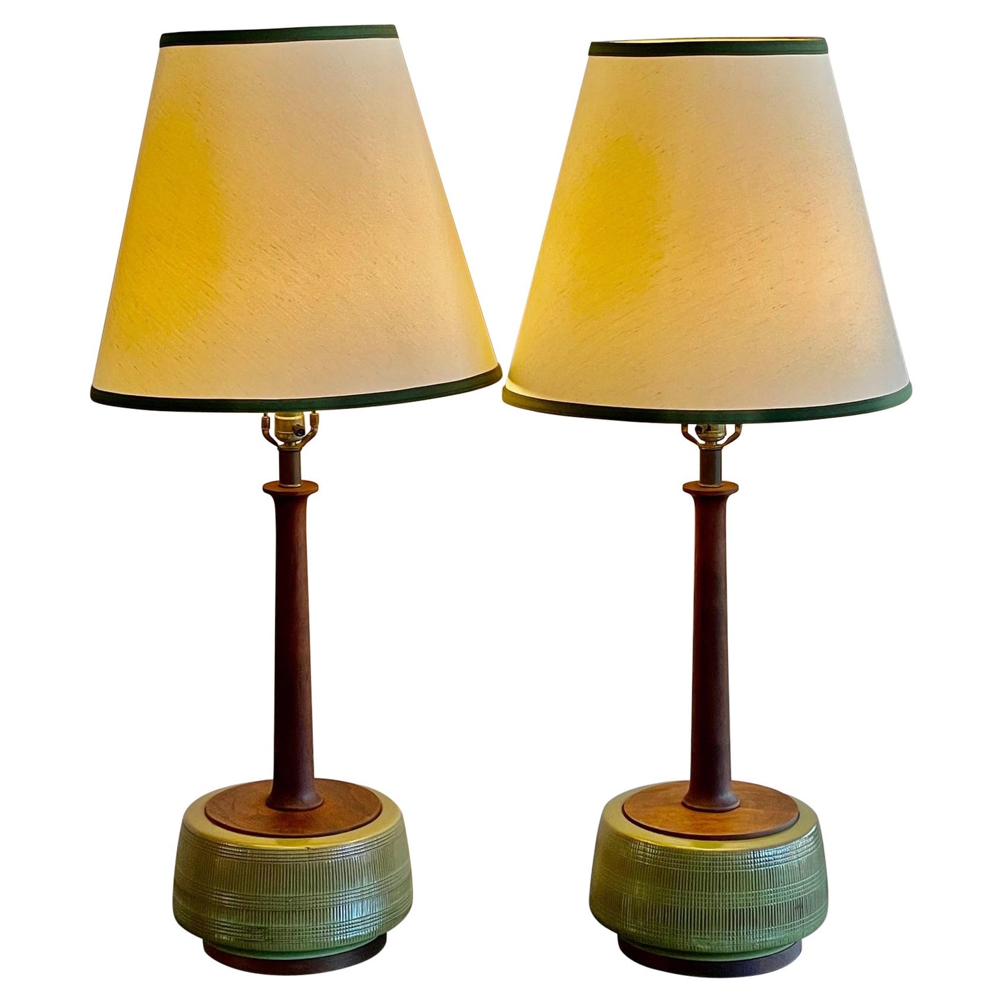 frisman vintage Unusual Pair of Sculptural Ceramic Lamps