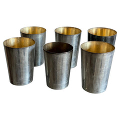 Set of Six Silverplate Tumblers Davis London