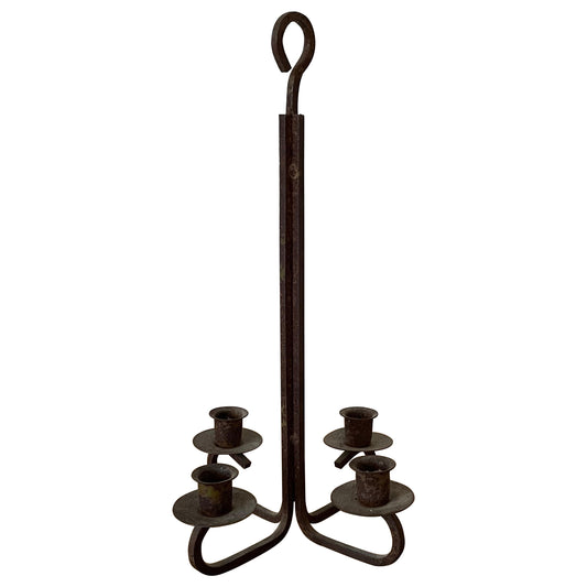 Frisman Vintage American Modernist Patinated Wrought Iron Candelbra