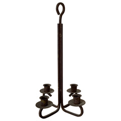 American Modernist Patinated Wrought Iron Candelbra