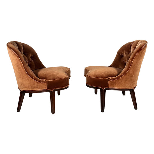 Frisman Vintage Slipper Chairs by Edward Wormley for Dunbar Janus Collection