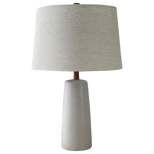 Frisman Vintage Jane and Gordon Martz Minimalist Table Lamp, Ceramic and Walnut