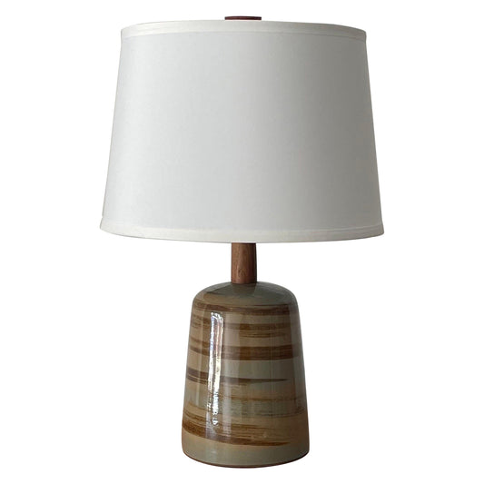 Frisman Vintage Martz Lamp by Jane and Gordon Martz, Ceramic and Walnut