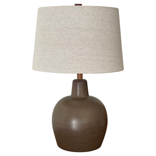 Frisman Vintage Jane and Gordon Martz Table Lamp, Ceramic and Walnut