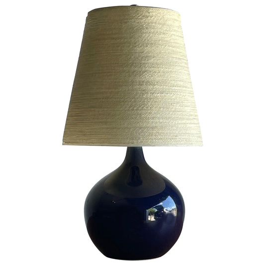 Frisman Vintage Lotte and Gunnar Bostlund Table Lamp in Royal Blue Ceramic