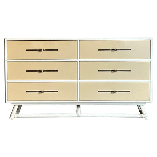 Frisman Vintage Tommi Parzinger Lacquered Dresser With Brass Hardware for Willow and Reed