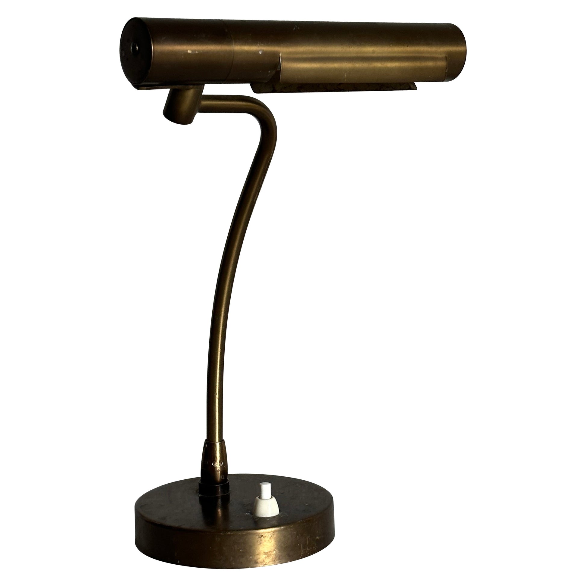 frisman vintage 1940s Swedish Modern Brass Desk or Banker/ Table Lamp by Asea