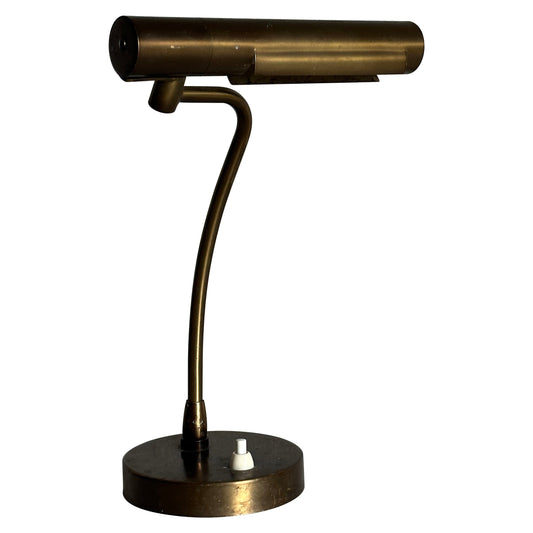 Frisman Vintage 1940s Swedish Modern Brass Desk or Banker/ Table Lamp by Asea