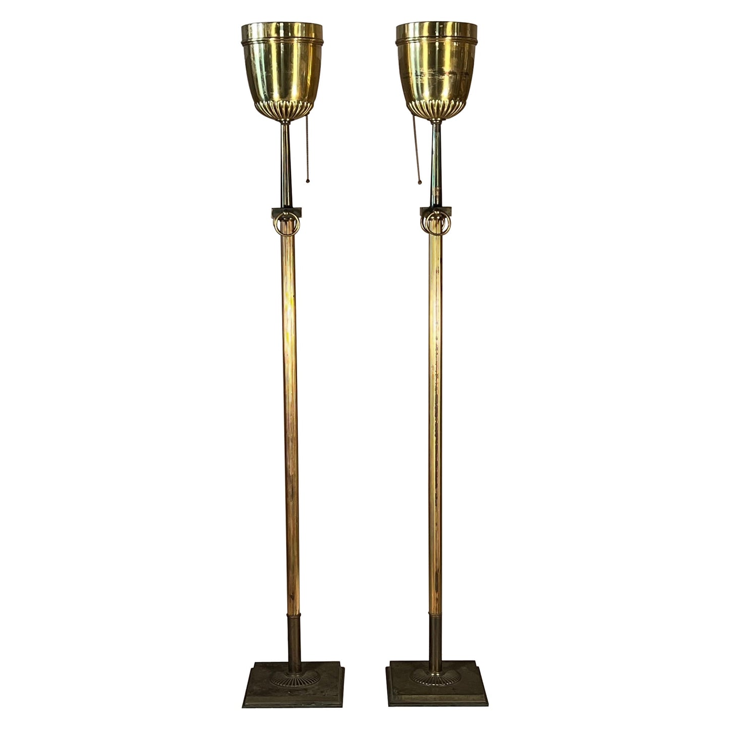 A Pair of Brass Torcheres Ca' 1950's