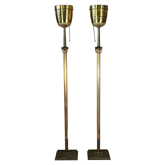 Frisman Vintage A Pair of Brass Torcheres Ca' 1950's