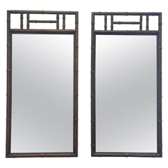 Vintage Large Faux Bamboo Mirrors- a Pair