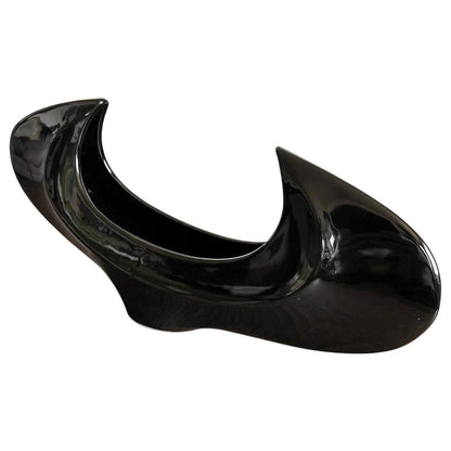 Frisman Vintage 70s Huge Mid Century Modern Sculpture Japanese Crescent Ikebana Planter Vase