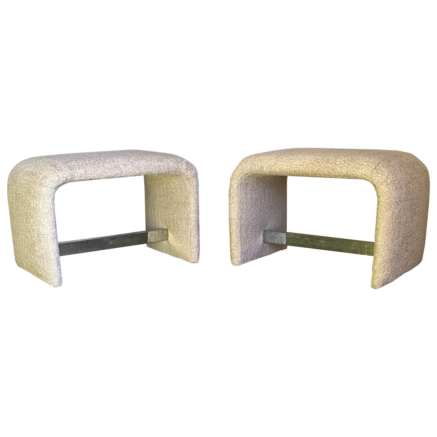 Frisman Vintage Vintage Waterfall Ottomans/ Stools by Thayer Coggin - A Pair