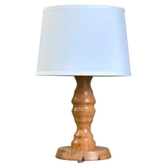 Swedish Modernist Pine Turned Table Lamp