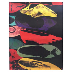 XXL Original 1992 Andy Warhol Pop Art Diamond & Dust Shoes Lithograph Poster