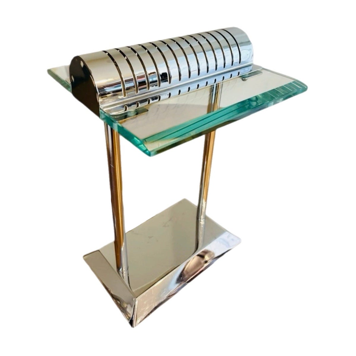 Frisman Vintage Robert Sonneman for George Kovacs PostModern Deco Sleek Chrome Bankers Desk Lamp
