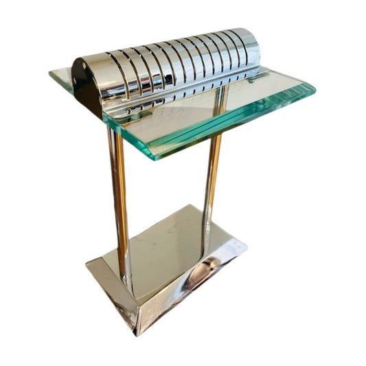 Frisman Vintage Robert Sonneman for George Kovacs PostModern Deco Sleek Chrome Bankers Desk Lamp